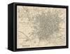 Map of Manchester and Its Environs-J. Bartholomew-Framed Stretched Canvas