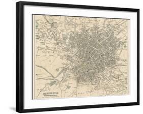 Map of Manchester and Its Environs-J. Bartholomew-Framed Photographic Print