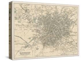 Map of Manchester and Its Environs-J. Bartholomew-Stretched Canvas