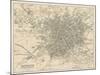 Map of Manchester and Its Environs-J. Bartholomew-Mounted Art Print