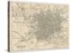 Map of Manchester and Its Environs-J. Bartholomew-Stretched Canvas