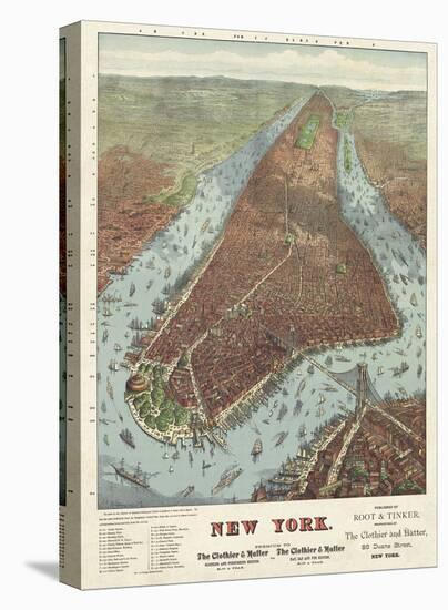 Map of Manhattan, 1879-J^W^ Williams-Stretched Canvas