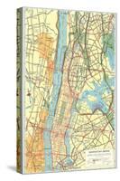 Map of Manhattan and Bronx, New York-null-Stretched Canvas