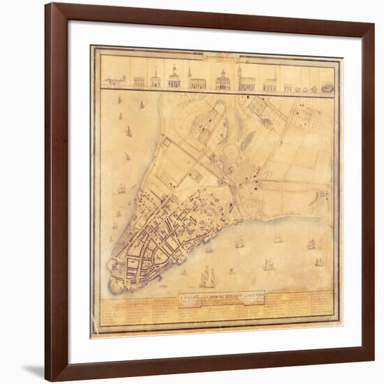 Map of Manhattan, C.1740-David Grim-Framed Giclee Print