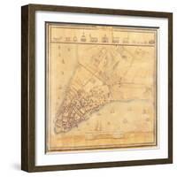 Map of Manhattan, C.1740-David Grim-Framed Giclee Print