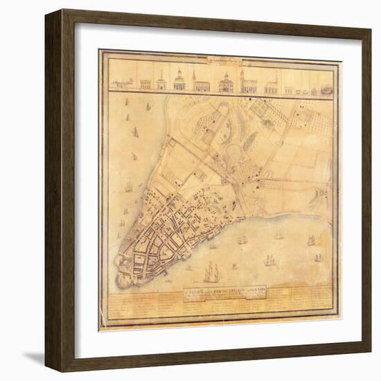 Map of Manhattan, C.1740-David Grim-Framed Giclee Print