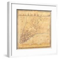 Map of Manhattan, C.1740-David Grim-Framed Giclee Print