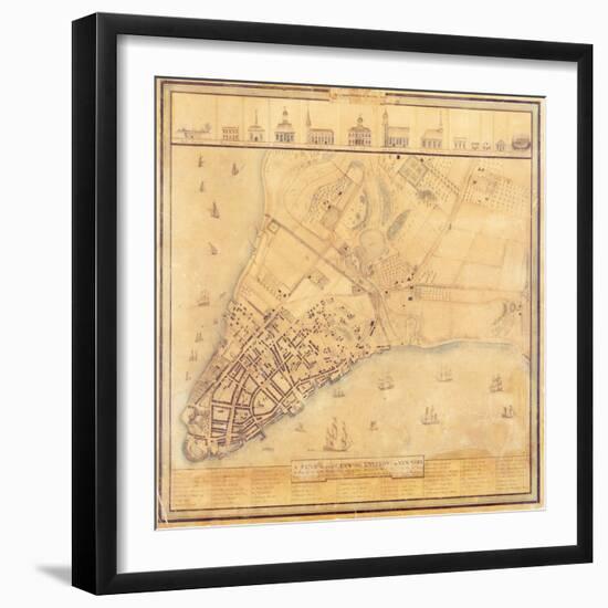 Map of Manhattan, C.1740-David Grim-Framed Giclee Print