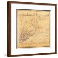 Map of Manhattan, C.1740-David Grim-Framed Giclee Print