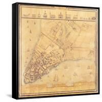 Map of Manhattan, C.1740-David Grim-Framed Stretched Canvas