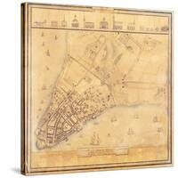 Map of Manhattan, C.1740-David Grim-Stretched Canvas