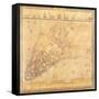 Map of Manhattan, C.1740-David Grim-Framed Stretched Canvas