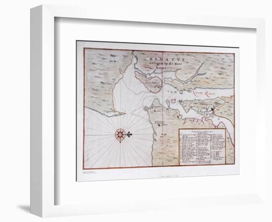 Map of Manhattan, North America, 1639-Johannes Vingboons-Framed Giclee Print