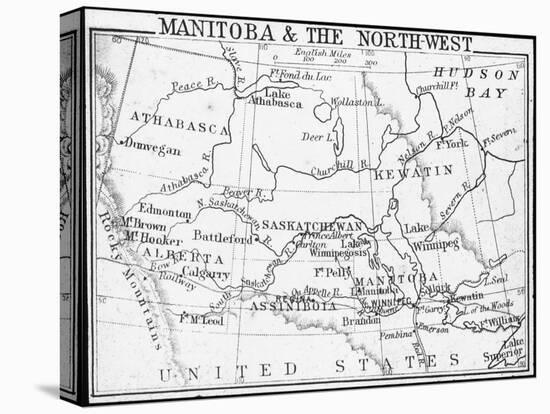 Map of Manitoba and the Northwest, Canada, C1893-George Philip & Son-Stretched Canvas