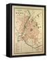 Map of Mans France-null-Framed Stretched Canvas