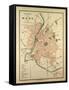 Map of Mans France-null-Framed Stretched Canvas