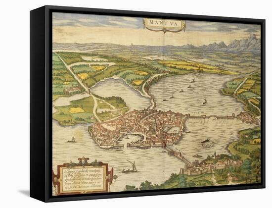 Map of Mantua from Civitates Orbis Terrarum-null-Framed Stretched Canvas