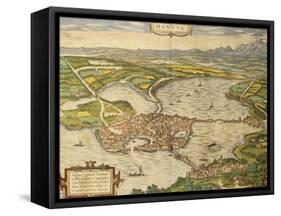 Map of Mantua from Civitates Orbis Terrarum-null-Framed Stretched Canvas