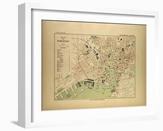 Map of Marseille, France-null-Framed Giclee Print