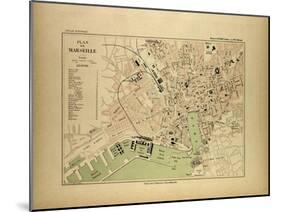 Map of Marseille, France-null-Mounted Giclee Print