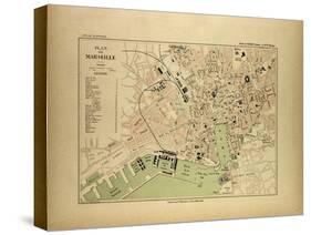 Map of Marseille, France-null-Stretched Canvas