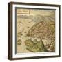 Map of Marseille from Civitates Orbis Terrarum-null-Framed Giclee Print