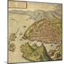 Map of Marseille from Civitates Orbis Terrarum-null-Mounted Giclee Print