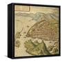 Map of Marseille from Civitates Orbis Terrarum-null-Framed Stretched Canvas