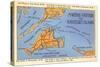 Map of Martha's Vineyard and Nantucket, Mass.-null-Stretched Canvas