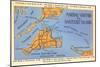 Map of Martha's Vineyard and Nantucket, Mass.-null-Mounted Art Print