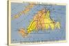 Map of Martha's Vineyard, Massachusetts-null-Stretched Canvas