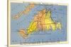 Map of Martha's Vineyard, Massachusetts-null-Stretched Canvas