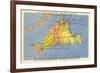 Map of Martha's Vineyard, Massachusetts-null-Framed Art Print