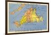 Map of Martha's Vineyard, Massachusetts-null-Framed Art Print