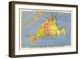 Map of Martha's Vineyard, Massachusetts-null-Framed Art Print