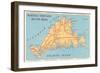 Map of Martha's Vineyard-null-Framed Art Print