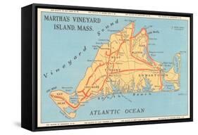 Map of Martha's Vineyard-null-Framed Stretched Canvas