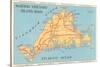 Map of Martha's Vineyard-null-Stretched Canvas