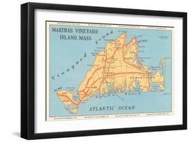 Map of Martha's Vineyard-null-Framed Premium Giclee Print