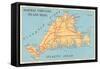 Map of Martha's Vineyard-null-Framed Stretched Canvas