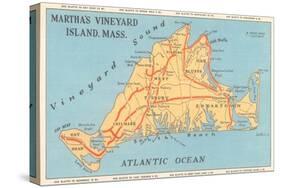 Map of Martha's Vineyard-null-Stretched Canvas