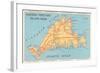 Map of Martha's Vineyard-null-Framed Art Print