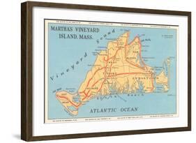 Map of Martha's Vineyard-null-Framed Art Print