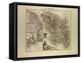 Map of Martinique French Guiana and Terra Nova 1896-null-Framed Stretched Canvas