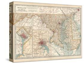 Map of Maryland and Delaware. United States. Inset Maps of District of Columbia-Encyclopaedia Britannica-Stretched Canvas