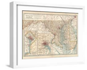 Map of Maryland and Delaware. United States. Inset Maps of District of Columbia-Encyclopaedia Britannica-Framed Art Print