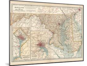 Map of Maryland and Delaware. United States. Inset Maps of District of Columbia-Encyclopaedia Britannica-Mounted Art Print