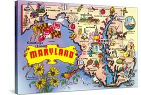 Map of Maryland-null-Stretched Canvas