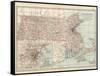 Map of Massachusetts, United States. Inset of Boston and Vicinity-Encyclopaedia Britannica-Framed Stretched Canvas