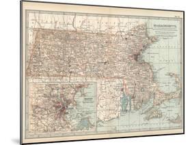 Map of Massachusetts, United States. Inset of Boston and Vicinity-Encyclopaedia Britannica-Mounted Art Print